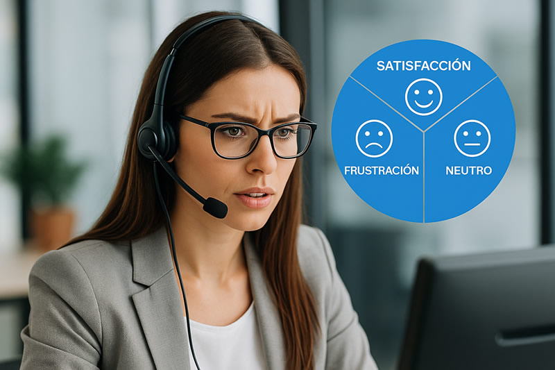 agente contact center analizando voice
